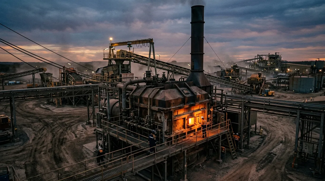 Macrotec carbon fines recovery furnace at a gold mine processing plant