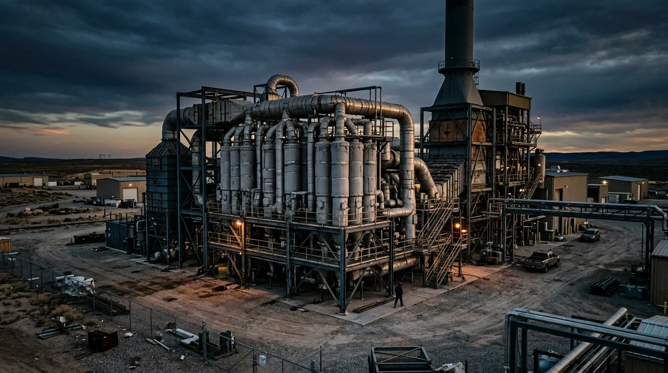 Macrotec industrial incinerator fitted with dry scrubbing and ceramic filtration vessels
